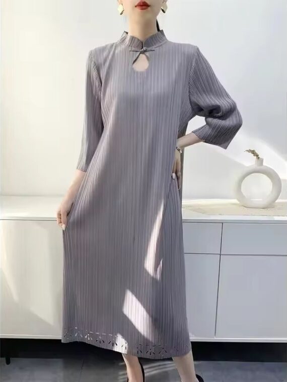 High-Quality Pleated Mid-Length Dress for Women