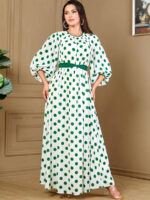 Siskakia Printed A-Line Lantern Sleeve Belted Abaya SL10