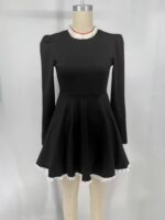 Black Lace Mini Dress for Women Vintage Party Gown