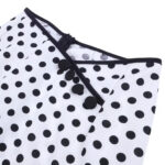 White Polka Dot Asymmetric Bow Pencil Skirt SL12