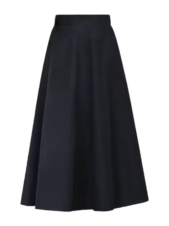 Winter High Waist Wool A-Line Pleated Midi Skirt with Pockets SL13