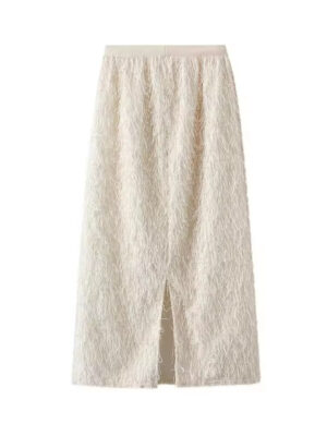 Women’s Feather Fringe High Waist Midi Skirt 2